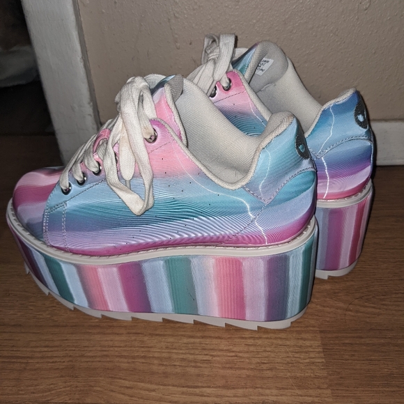 Obo Yru LaLa prizmatiq pastel platform sneakers size 6 - Picture 4 of 6